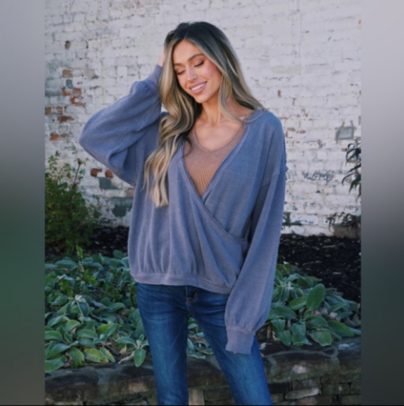 Free People🔖NWT Anyway Tee|Longsleeve| Fallen Fig - Picture 5 of 5